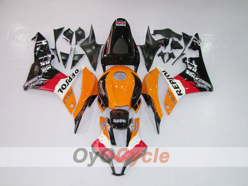 Kit de carénage injecté pour CBR600RR 07-08 - Orange, Noir - Repsol #OYO87900425