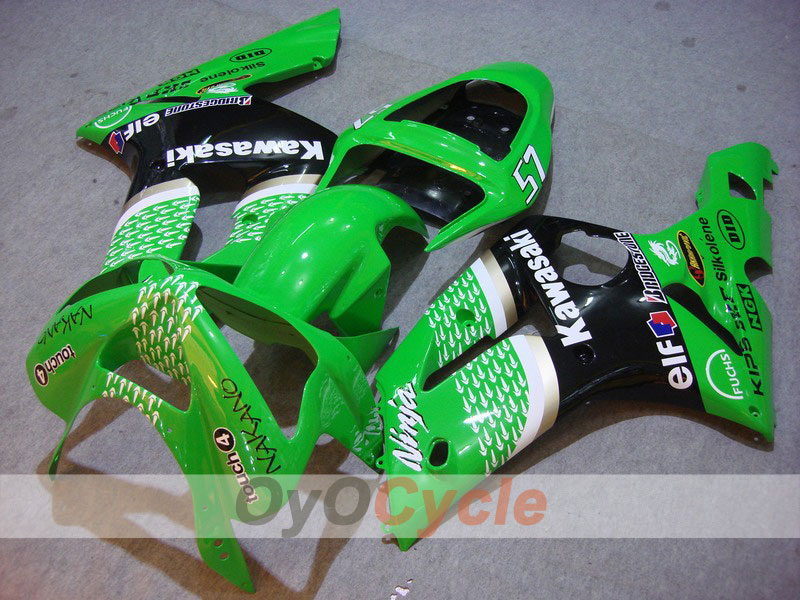 Kit de carénage à injection pour NINJA ZX-6R 03-04 - Vert, noir - Nakano #OYO87901818