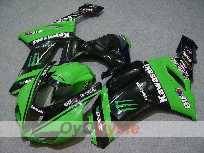 Kit de carénage à injection pour NINJA ZX-6R 07-08 - Vert, noir - Monster #OYO87901954