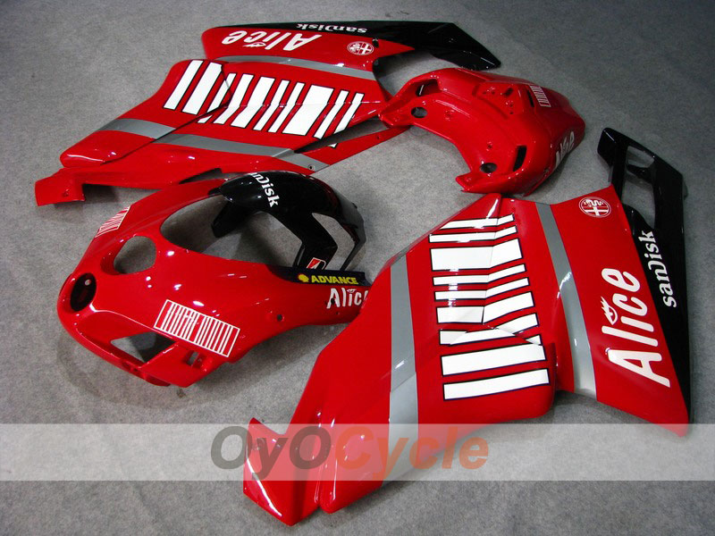 Kit de carénages injectés pour Ducati 999 05-06 - Rouge, Noir - Alice #OYO87902367 Image principale du produit