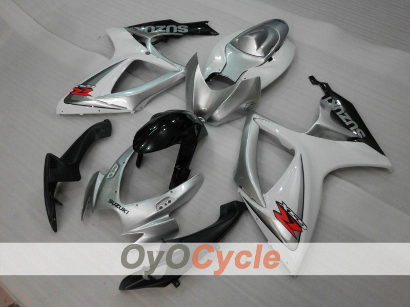Kit de carénage à injection pour GSX R750 06-07 - Blanc, Argent - Style d'origine #OYO87901312