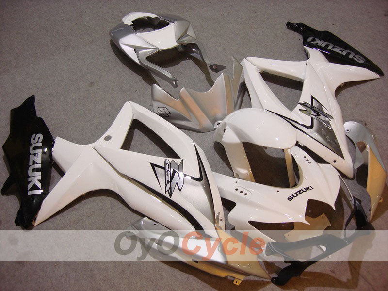 Kit de carénage à injection pour GSX R750 08-10 - Blanc, argent - Style d'origine #OYO87901417