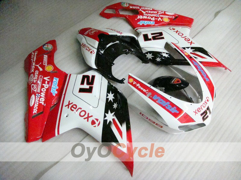 Kit de carénages injectés pour Ducati 1098 07-09 - Rouge, blanc - Xerox #OYO87902249 Image principale du produit