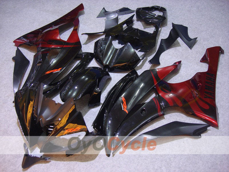 Kit de carénage à injection pour YZF-R6 08-16 - Rouge, Noir - Flamme #OYO87900966 Image principale du produit