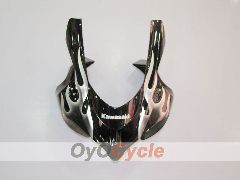 Kit de carénage à injection pour NINJA ZX-10R 04-05 - Noir, Argent - Flamme #OYO87902819