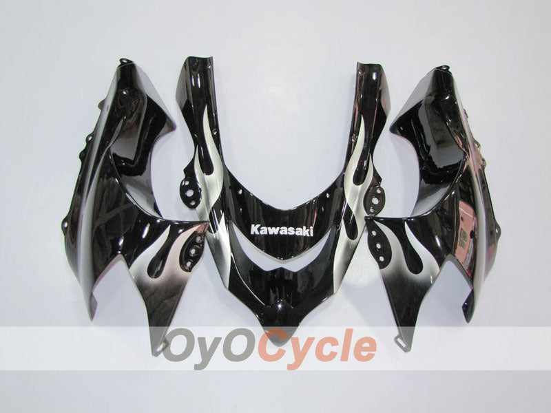 Kit de carénage à injection pour NINJA ZX-10R 04-05 - Noir, Argent - Flamme #OYO87902819