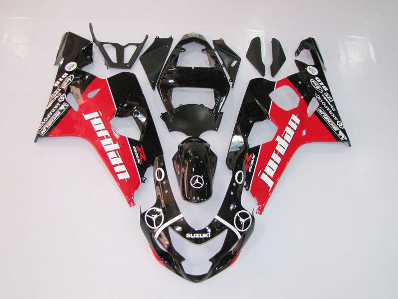 Kit de carénage injecté pour GSX R750 04-05 - Rouge, Noir - Jordan #OYO87901254