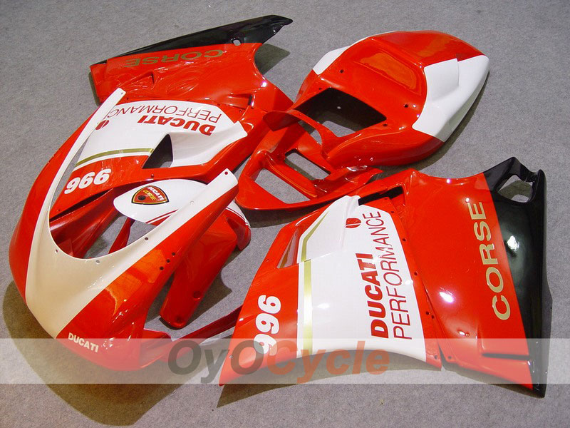 Kit de carénage à injection pour Ducati 996 99-02 - Rouge, Blanc - Performance #OYO87902229