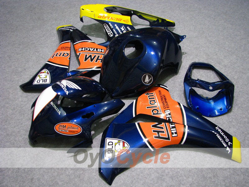 Kit de carénage injecté pour CBR1000RR 08-11 - Orange, Bleu - HM Plant #OYO87900689