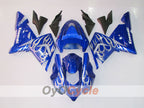 Kit de carénage injecté pour NINJA ZX-10R 04-05 - Bleu, blanc - Flamme #OYO87901535