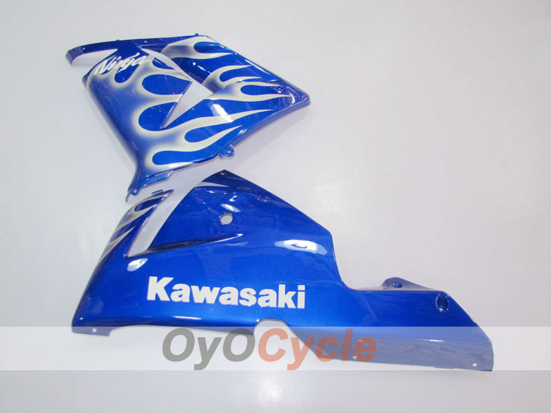 Kit de carénage injecté pour NINJA ZX-10R 04-05 - Bleu, blanc - Flamme #OYO87901535