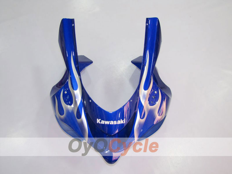 Kit de carénage injecté pour NINJA ZX-10R 04-05 - Bleu, blanc - Flamme #OYO87901535