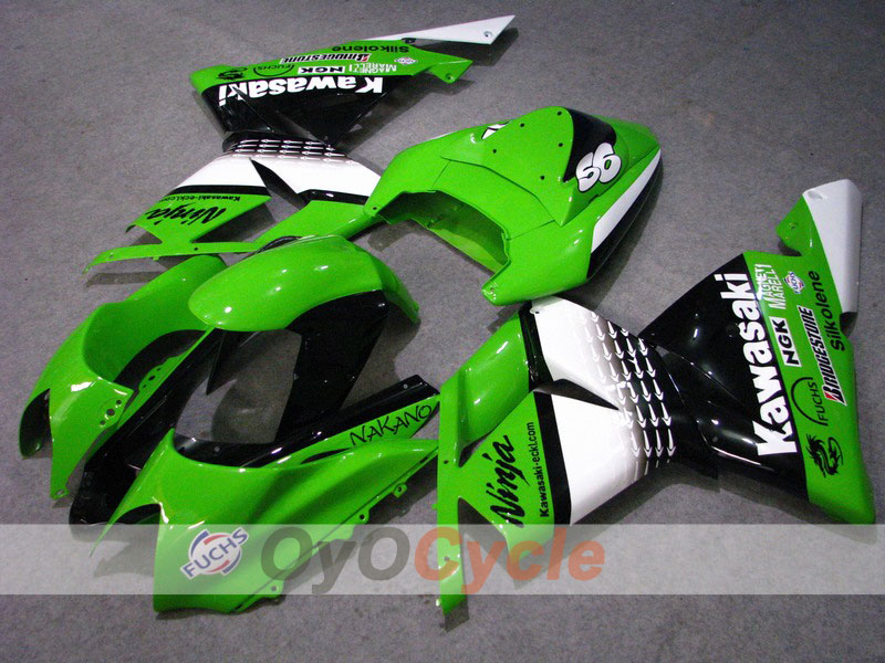 Kit de carénage à injection pour NINJA ZX-10R 04-05 - Vert, blanc - Nakano #OYO87901549