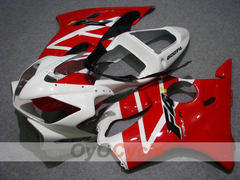 Kit de carénage injecté pour CBR600F4i 01-03 - Rouge, Blanc - Style d'origine #OYO87900173