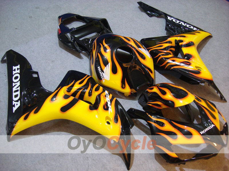 Kit de carénage à injection pour CBR1000RR 06-07 - Jaune, Noir - Flamme #OYO87900598