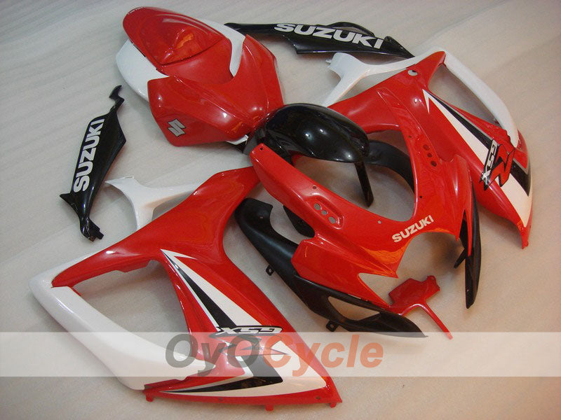 Kit de carénage injecté pour GSX R600 06-07 - Rouge, blanc - Style d'usine #OYO87901564