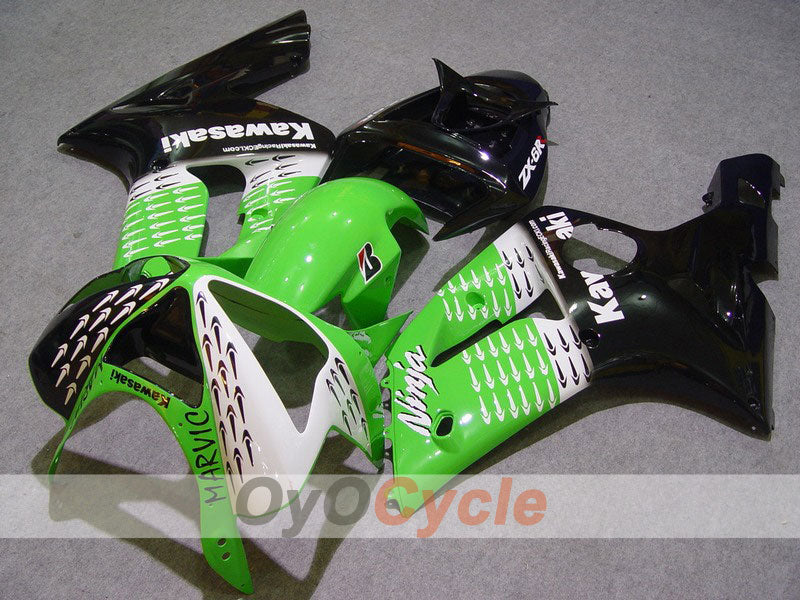 Kit de carénage à injection pour NINJA ZX-6R 03-04 - Vert, noir - Nakano #OYO87901819
