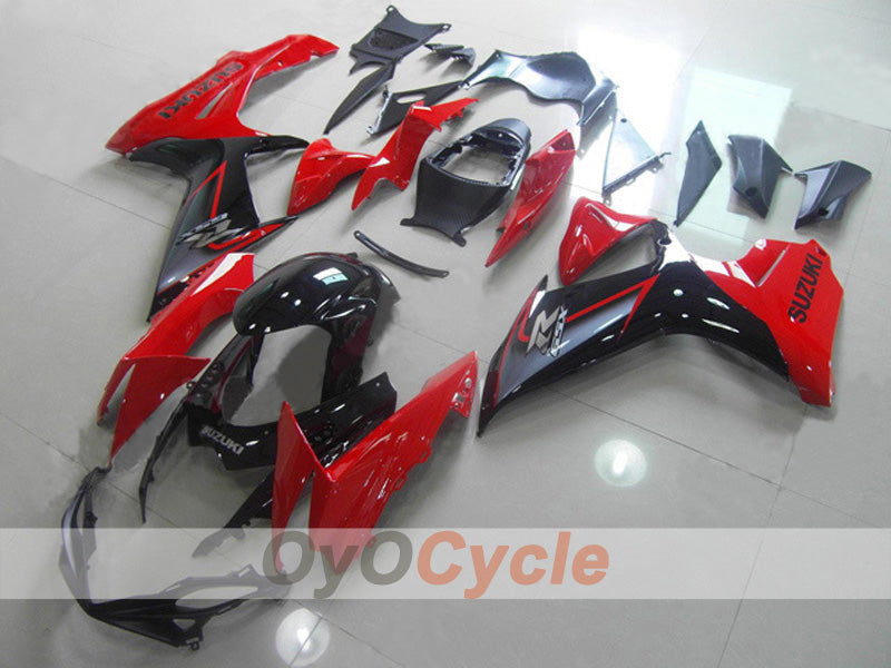 Kit de carénage injecté pour GSX R750 11-26 - Rouge, Noir - Style usine #OYO87903209