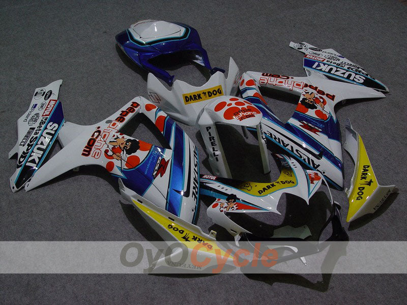 Kit de carénage à injection pour GSX R750 08-10 - Bleu, Blanc - Dark Dog #OYO87901393