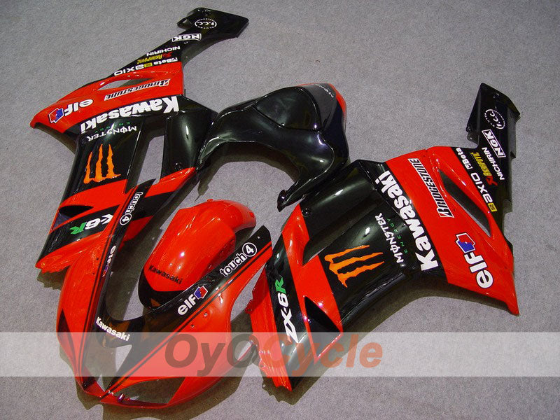 Kit de carénage à injection pour NINJA ZX-6R 07-08 - Rouge, noir - Monster #OYO87901956 Image principale du produit