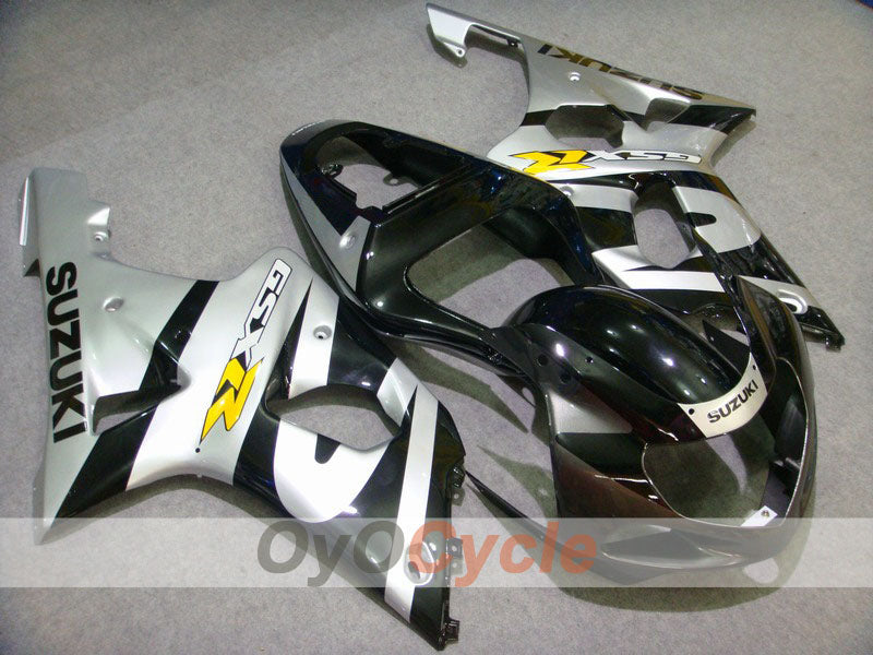 Kit de carénage à injection pour GSX R750 00-03 - Noir, Argent - Style usine #OYO87901121