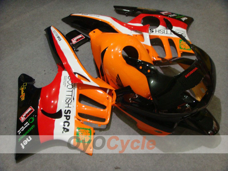 Kit de carénage à injection pour CBR600F3 97-98 - Orange, Noir - Repsol #OYO87900096