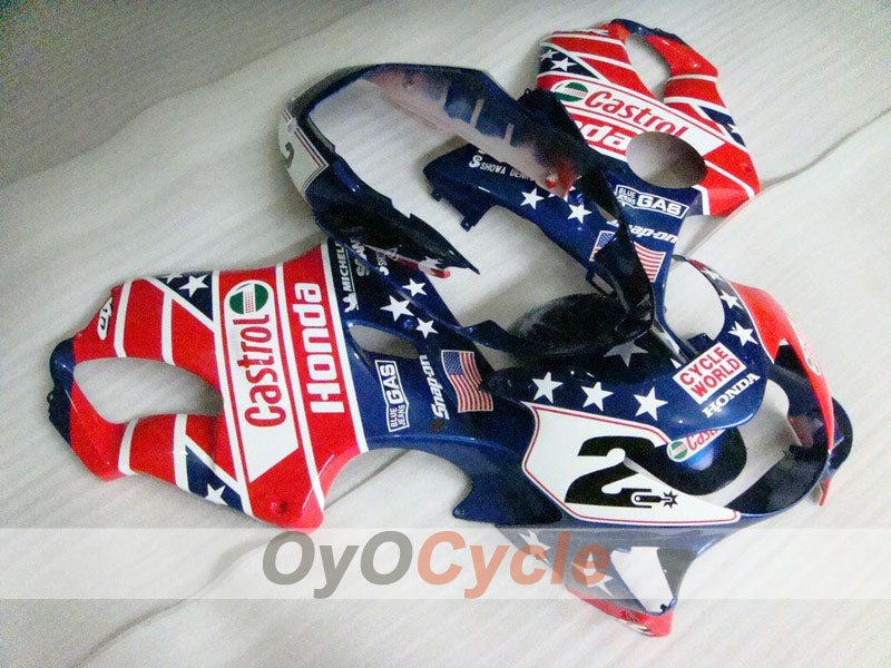 Kit de carénage à injection pour CBR600F4 99-00 - Rouge, Bleu - Castrol #OYO87900106 Image principale du produit
