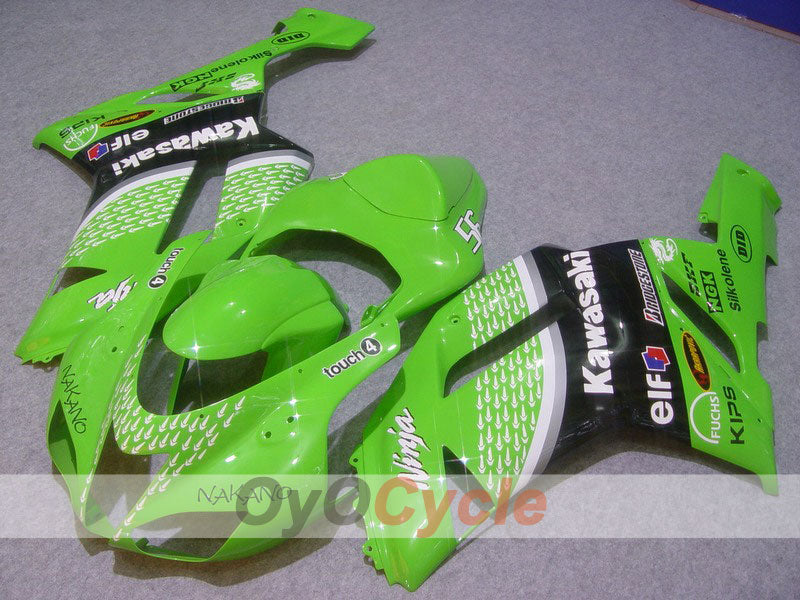 Kit de carénage moulé par injection pour NINJA ZX-6R 07-08 - Vert, Noir - Nakano #OYO87901968