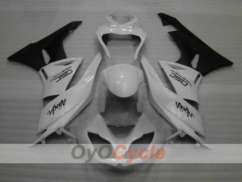 Kit de carénage moulé par injection pour NINJA ZX-6R 09-12 - Blanc, Noir - Style usine #OYO87901976 Image principale du produit