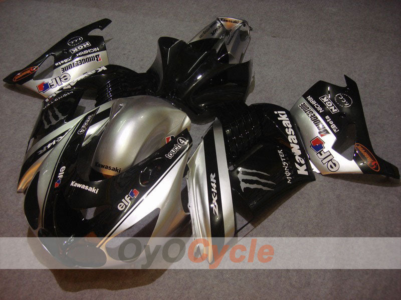Kit de carénage injecté pour NINJA ZX-14R 06-11 - Noir, argenté - Monster #OYO87902016 Image principale du produit