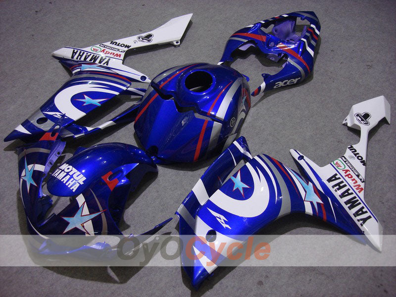 Kit de carénages d’injection pour YZF-R1 07-08 - Bleu, blanc - FIAT, MOTUL #OYO87900850