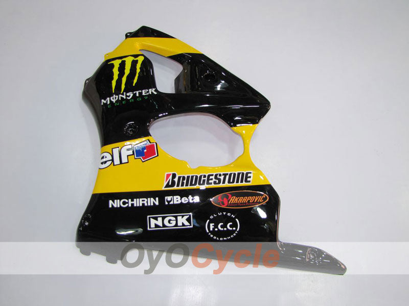Kit de carénage injecté pour NINJA ZX-6R 00-02 - Jaune, noir - Monster #OYO87901716