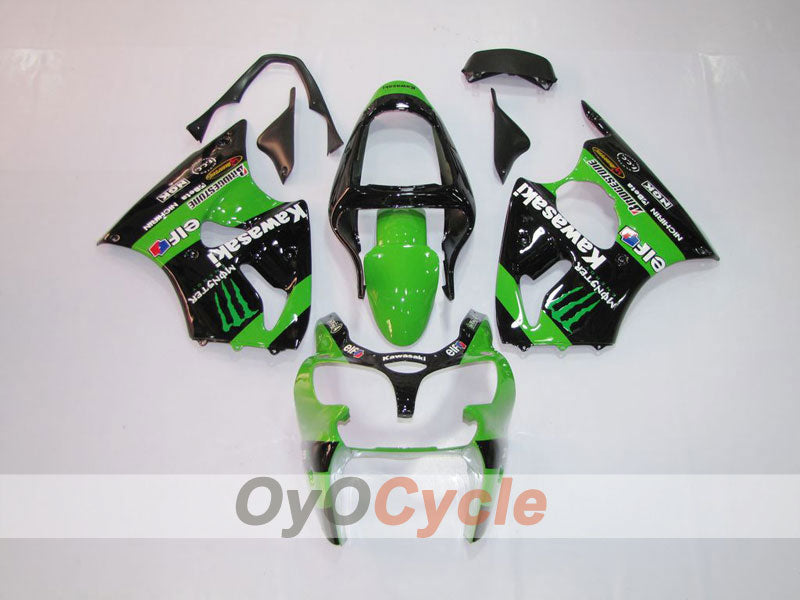 Kit de carénage injecté pour NINJA ZX-6R 00-02 - Vert, noir - Monster #OYO87901717