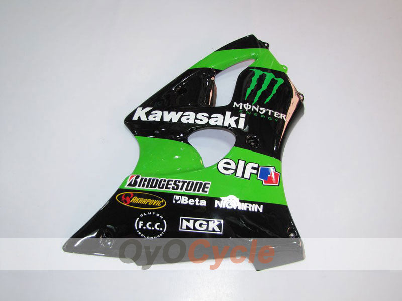 Kit de carénage injecté pour NINJA ZX-6R 00-02 - Vert, noir - Monster #OYO87901717