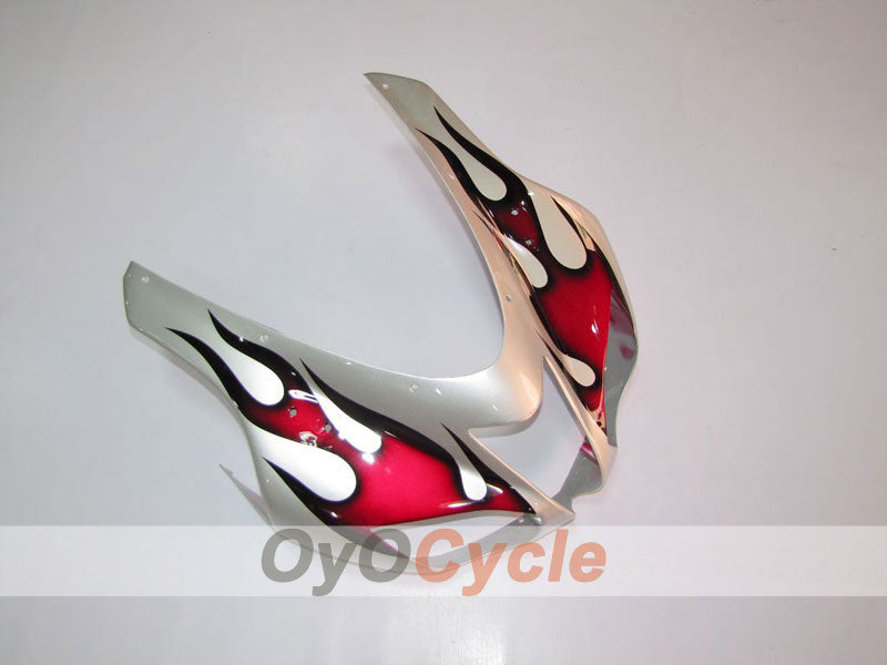 Kit de carénage à injection pour NINJA ZX-6R 07-08 - Rouge, Argent - Flamme #OYO87901933