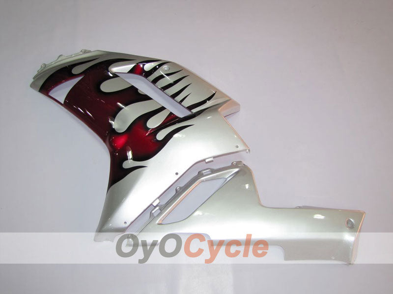 Kit de carénage à injection pour NINJA ZX-6R 07-08 - Rouge, Argent - Flamme #OYO87901933