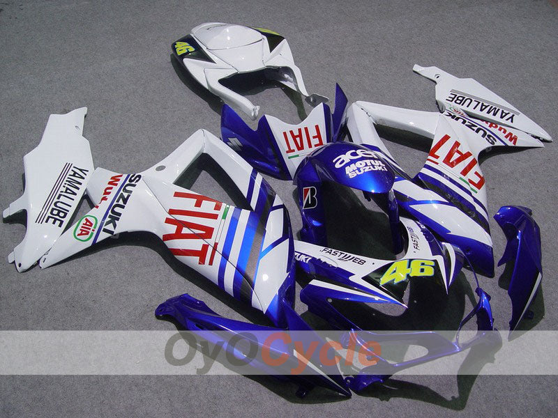 Kit de carénage à injection pour GSX R600 08-10 - Bleu, Blanc - FIAT #OYO87901622