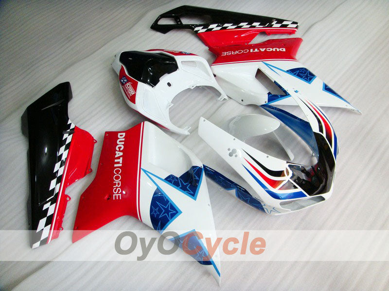 Kit de carénages injectés pour Ducati 848 08-13 - Rouge, blanc - Xerox #OYO87902255 Image principale du produit