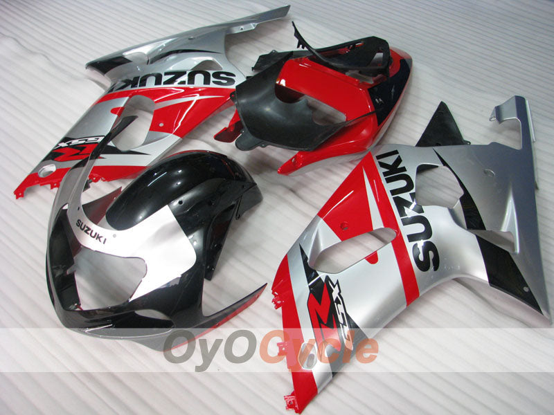 Kit de carénage injecté pour GSX R750 00-03 - Rouge, noir, argenté - Style d'origine #OYO87905139