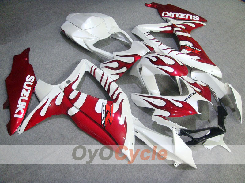 Kit de carénage à injection pour GSX R750 08-10 - Rouge, Blanc - Flame #OYO87901445 Image principale du produit