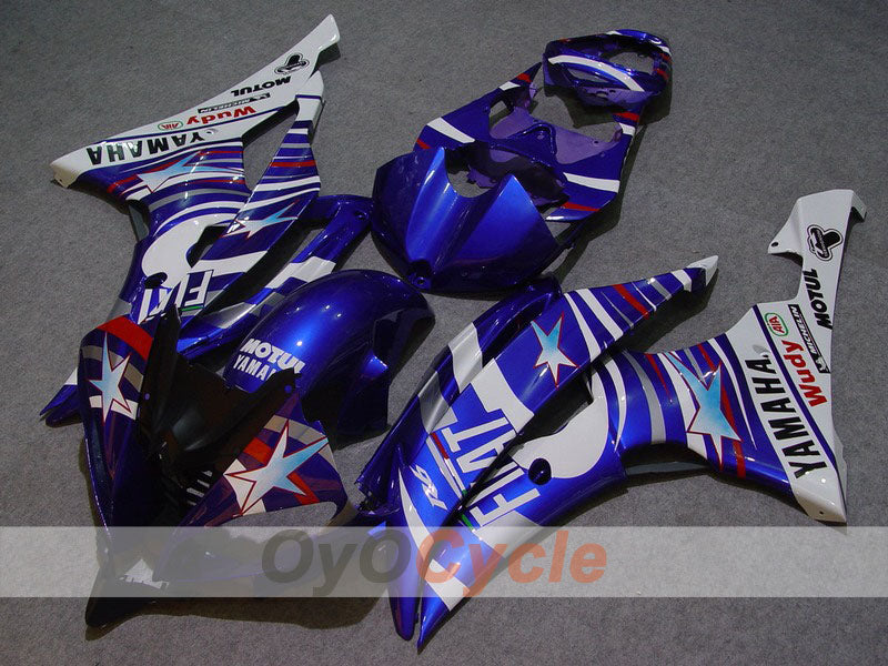 Kit de carénage à injection pour YZF-R6 08-16 - Bleu, Blanc - FILA, MOTUL #OYO87900961