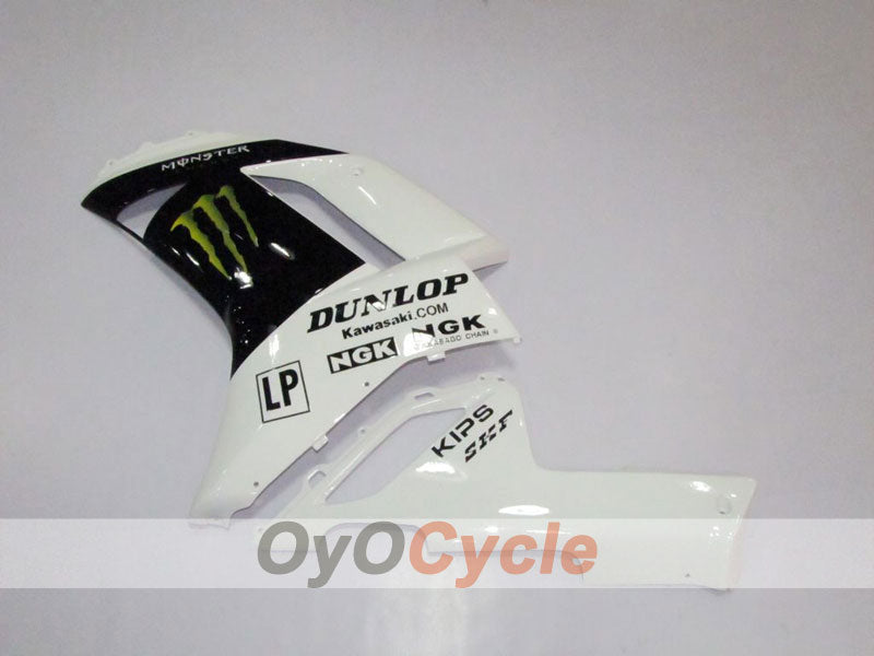 Kit de carénage à injection pour NINJA ZX-6R 07-08 - Blanc, noir - Monster #OYO87901947
