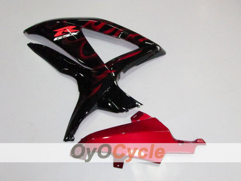 Kit de carénages à injection pour GSX R750 08-10 - Rouge, Noir - Flame #OYO87901432