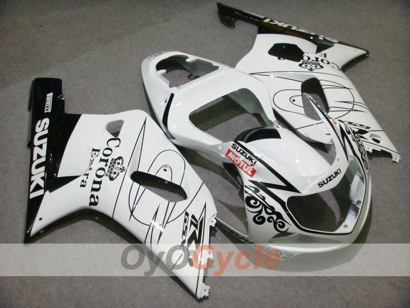 Kit de carénage injecté pour GSX R1000 00-02 - Blanc, noir - Corona, MOTUL #OYO87901718 Image principale du produit