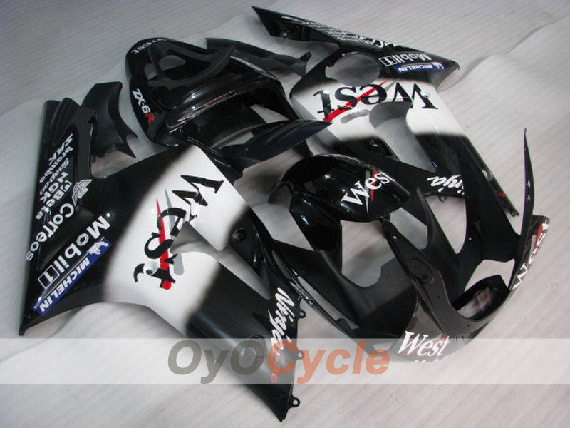 Kit de carénage à injection pour NINJA ZX-6R 03-04 - Blanc, noir - West #OYO87901821 Image principale du produit