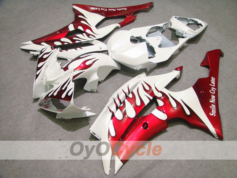 Kit de carénage à injection pour YZF-R6 08-16 - Rouge, Blanc - Flamme #OYO87900968 Image principale du produit