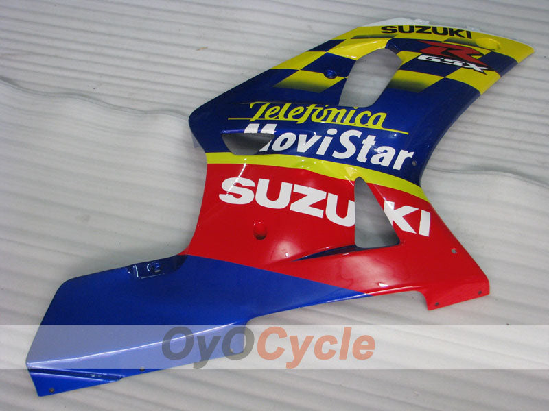 Kit de carénage à injection pour GSX R600 01-03 - Jaune, Bleu - Movistar #OYO87901060