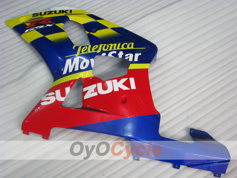 Kit de carénage à injection pour GSX R600 01-03 - Jaune, Bleu - Movistar #OYO87901060