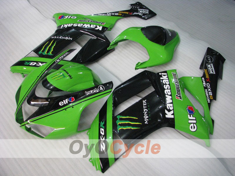 Kit de carénage à injection pour NINJA ZX-6R 07-08 - Vert, noir - Monster #OYO87901961 Image principale du produit