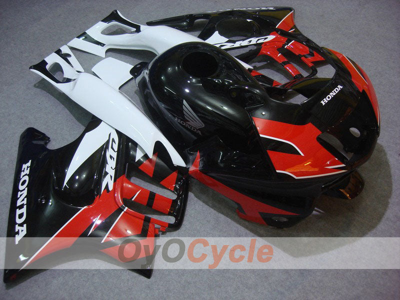Kit de carénage à injection pour CBR600F3 97-98 - Blanc, noir - Style usine #OYO87900085